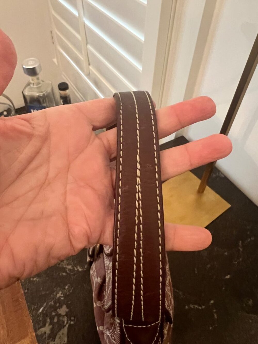 Celine Macadam Burgundy Denim Shoulder Bag - Picture 11 of 11
